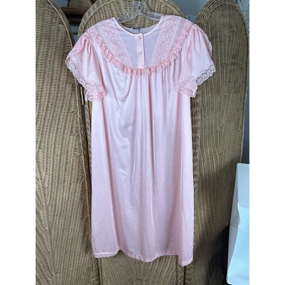 vintage Nancy King nightgown large Pink - Picture 1 of 11